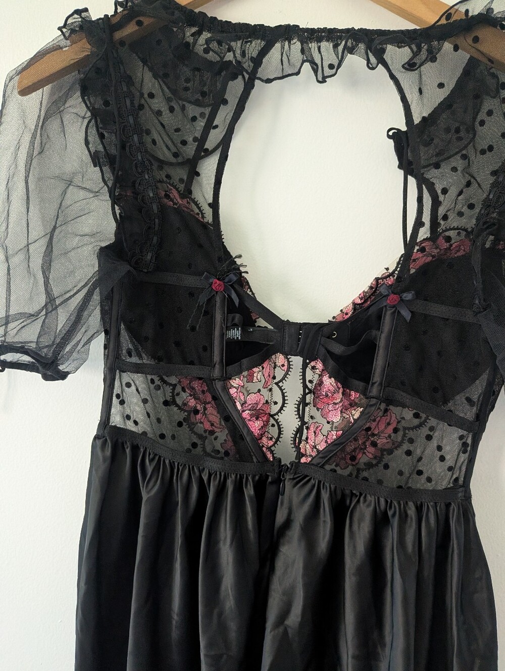 For Love and Lemons Juliet Puff Sleeve Black Lace Dress - Picture 9 of 12